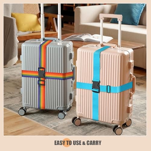 Ninmaofly 4 Pcs Luggage Straps for Suitcases, Adjustable Suitcase Straps — view 4