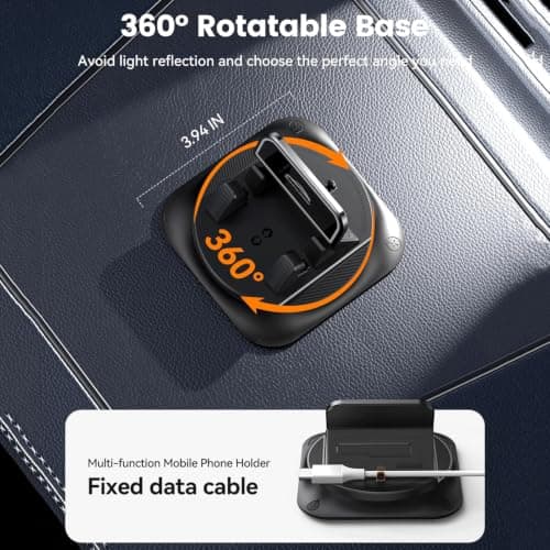KQLHLHDYZ Car Phone Holder 360 Degree Rotation, Non-slip Car Navigation Mount, Car Phone Mount with Double Layer Pad, Universal for Most Cars, SUVs, Trucks — view 4