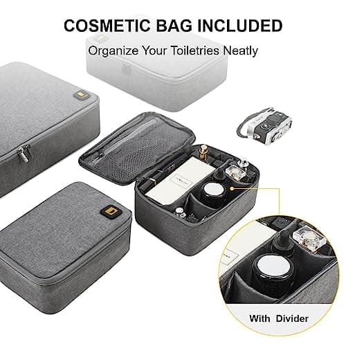 LEVEL8 Packing Compression Cubes for Suitcases,4PCS Luggage Organiser Set, for Home Storage,Travel Accessories,Grey — view 3