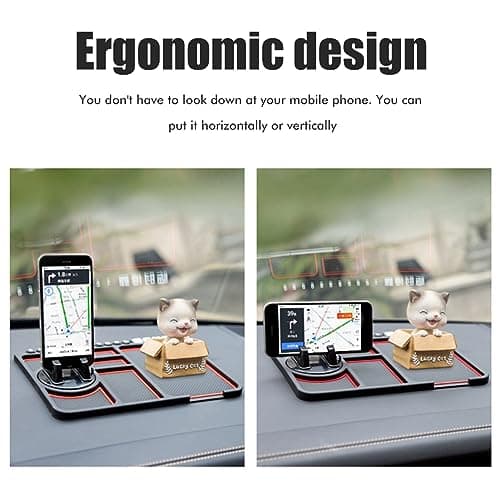 Rcniso Silicone Dashboard Mat, Easy to Install, Strong Grip, Non-Slip Car Phone Holder for Travel (Red) — view 5
