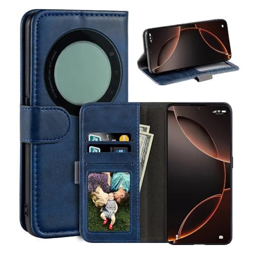 UOGNADGD Faux Leather Flip Case for ZTE Telstra 5G Wi-Fi - Blue