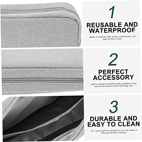 SWOOMEY Digital Accessories Organizer Bag Portable Charger Storage Case for Travel Lightweight Jumbo Packing for Cables Earphones Wires Grey — view 6