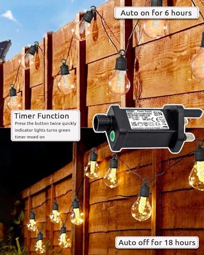 Dekofun Transformer for Christmas Lights 6W 31V Transformer Plug, 9 Modes Christmas Tree Lights Plug Adapter with Timer Function, IP44 Waterproof for XMAS Lights, Festoon Lights, String Lights — view 4