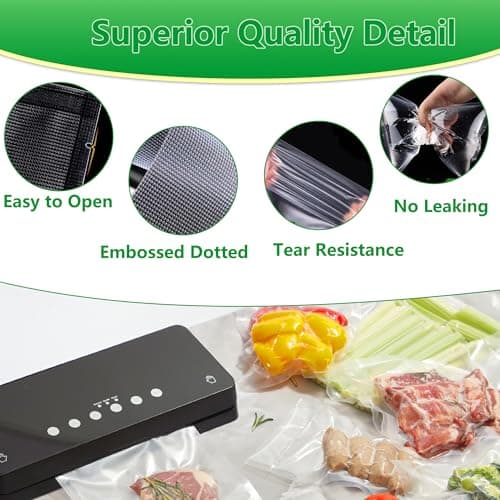 Rshuhx Vacuum Food Sealer Bags Mixed 17x25cm 20x30cm 28x40cm 80 pack BPA Free Vacuum Storage Bags for Sous Vide Cooking Commercial Grade Textured Food Vacuum Sealer Bag Thick Embossed — view 4
