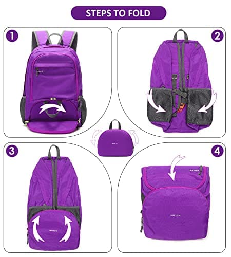 MRPLUM 30L Rucksack Foldable Ultralight Packable Backpack,Purple — view 3