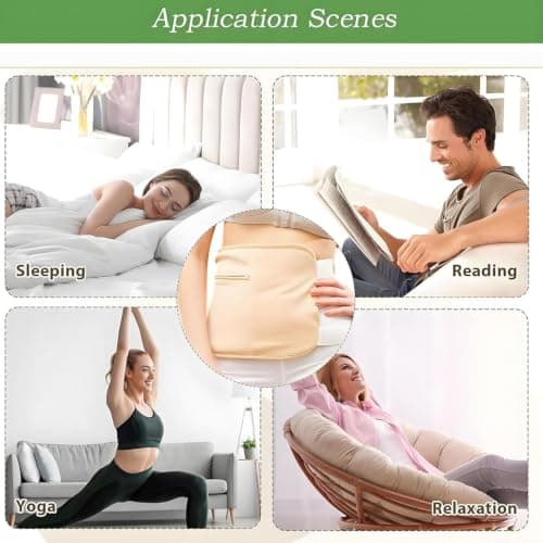 Castor Oil Pack Wrap Kit for Waist Neck Leg Knee, 6PCS Reusable Organic Cotton Castor Oil Wrap Kit, Flannel Castor Oil Compress Pads(Khaki) — view 4