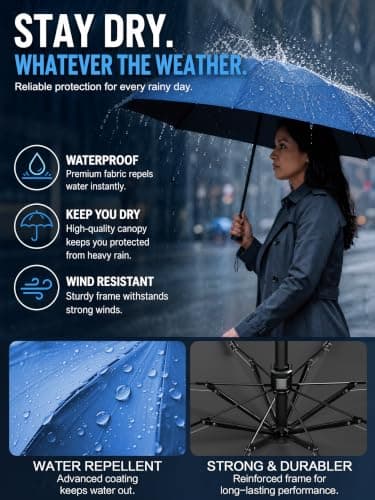 Mini Travel Umbrella for Sun Protection, SPF 50+ Compact UV Umbrella — view 3