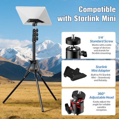 IMAYCC Starlink Mini Tripod Mount, 3-Level Height & 360° Adjustable — view 2
