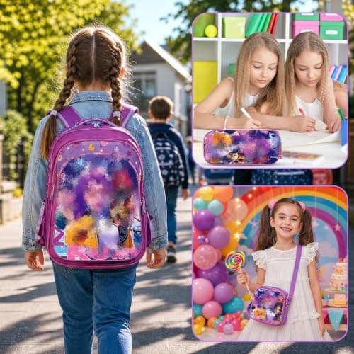 K Pop School Backpack, 3 Piece Set with School Bag Lunch Bag Pencil Case — view 5