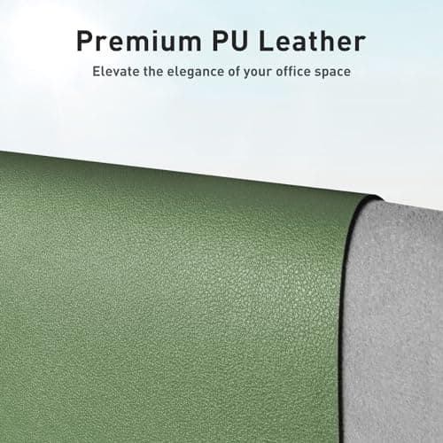 Aothia PU Leather Desk Mat,Large Mouse Mat, 80 x 40 cm, Olive Green — view 4
