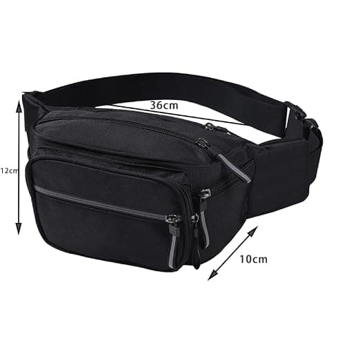 Bum Bag Waist Fanny Pack for Men Women Ladies Large Waist Bag with 6 Pockets for Dog Walking Running Hiking Camping Cycling — view 6