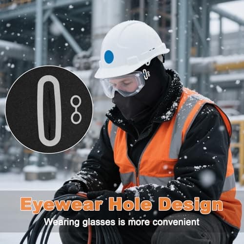Winter Balaclava for Men & Women, Windproof Ski Mask with Eyeglasses Holes — view 5