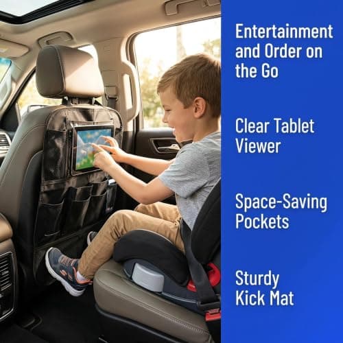 Twzqsyw Car Back Seat Organiser for Kids — 2 Pack | Rear Seat Organiser with Tablet Holder & Multiple Pockets | Kids Car Seat Organiser | Car Travel Accessories | Backseat Car Organizer for Children — view 5