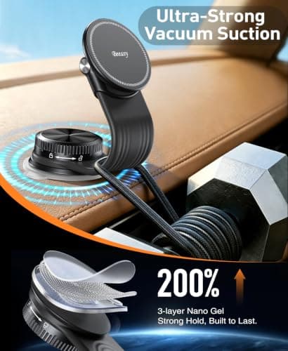Beeasy for MagSafe Car Mount, Bendable Magnetic Phone Holder for Car — view 2