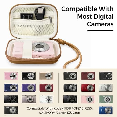 Veki Digital Camera Case for Kodak PIXPRO FZ55/FZ45, Camera Pouch, Brown — view 3