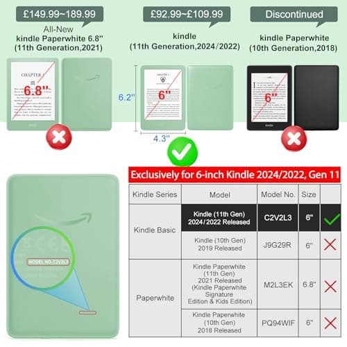 CoBak Case for 6 Inch E-Reader 11th Generation 2024 and 2022, Auto Sleep/Wake, Premium PU Smart Cover for Kindle, Kobo, Boox, Blue Mountains — view 2