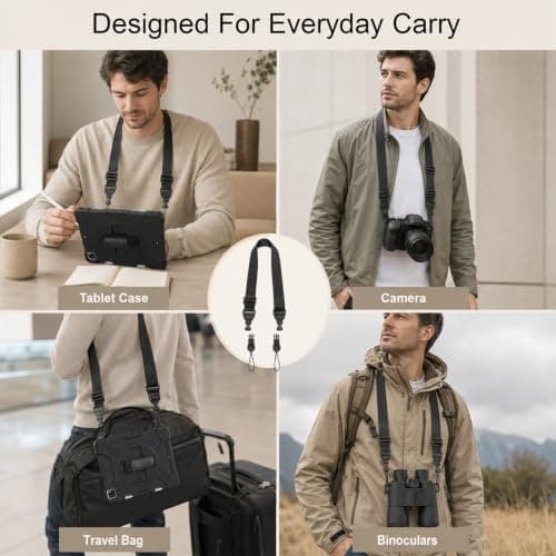 Black Adjustable Nylon Shoulder Strap Quick Release for Camera Binoculars — view 5
