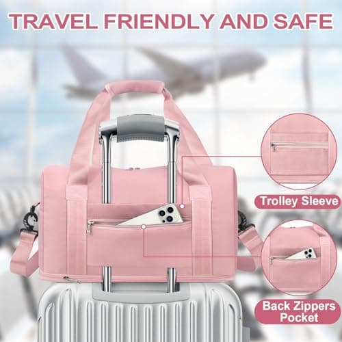 CS COSDDI Travel Bag, Overnight Bag with Shoes Compartment & Wet Pocket, Weekend Bags for Water Resistant Haspital Bag Gym Duffle Bag Women Men Holdall Bag, for Ryanair Cabin Bags 40x30x20 — view 6