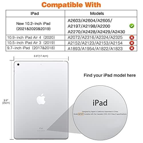Moko Smart Case for iPad 9th/ 8th/ 7th Generation Case 10.2 Inch, Orange — view 2
