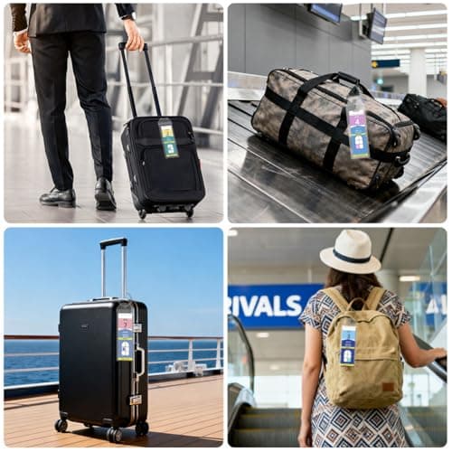 4 Pcs Cruise Luggage Tag Holders with Steel Loops, 2 Pcs ID Card Holders — view 5