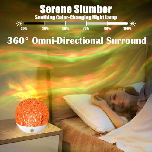 ZuzongBaoYou 16 Colour LED Ripple Projector Lamp with Remote Control, Dimmable Ambient Mood Light, 360° Wave Effect Night Light for Bedroom, Living Room, Parties & Home Décor — view 4