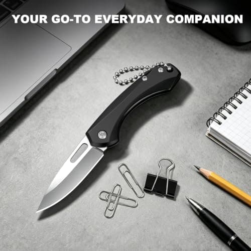 DRACHENADER 2-Piece Folding Pocket Knife Set, UK Legal Non-Locking 2.09 Inch Blade, 3Cr13MoV Steel Silver & Black Mini Manual Non-Assisted Utility Knives for Package Opening — view 6