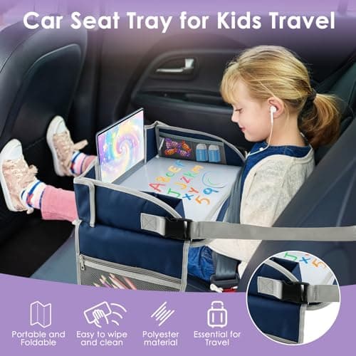 Kids Travel Tray Car Seat Tray Table Kids Holiday Essentials Car Activities — view 5