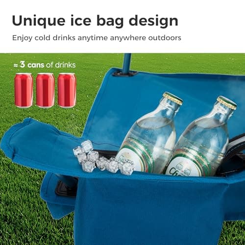 LET'S CAMP Set of 2 Camping Chair for Adults Supports 120kg Blue — view 5
