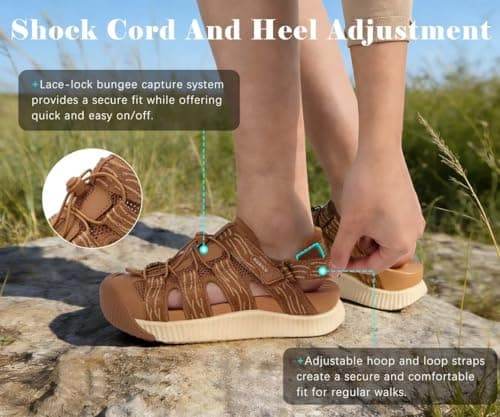 KuaiLu Orthopedic Closed Toe Sandals For Womens Athletic Outdoor Walking — view 5