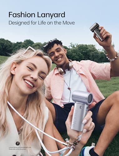 JISULIFE Handheld Fan Life9S - Sleek Chrome: Turbo Power, 22 Hours Cooling — view 2