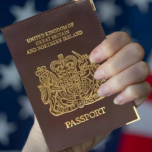 BML British Passport Holder Cover PU Leather Travel Wallet UK Passport Protector Case Slim Travel Document Holder with Metal Corners for Men Women Holiday Travel Accessories (Brown) — view 6