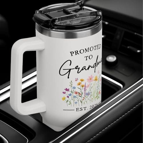 Leebbsin Promoted to Grandma 1.18L Water Bottle with Handle and Straw Lid — view 4