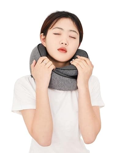 WEIJUNFA Travel Pillow, Memory Foam Neck Pillow Set, Orthopedic Pillow, Travel Essentials for Flying, Kit with 3D Contoured Sleep Mask and Luxury Mesh Bag — view 4