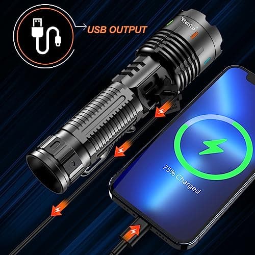 Relybo Torches Led Super Bright Rechargeable 1000000 Lumens 30W XHM88 Chip — view 6