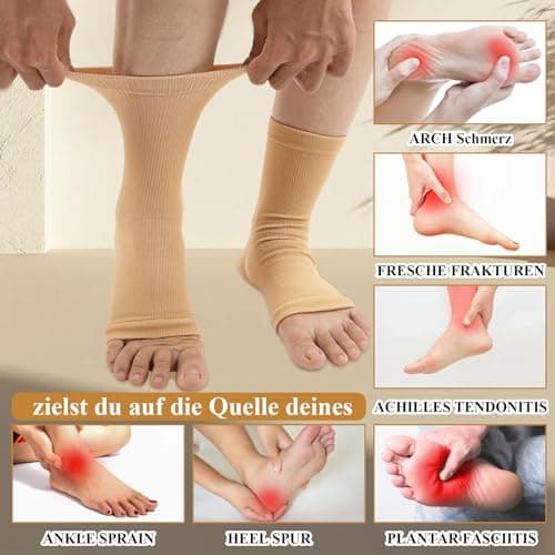 WEESTAAMO Compression Socks with Ankle Support & Open Toe, 15 mmHg, 3 Pairs Pack, Skin Colour for Men and Women, Medical Support Stockings for Sports, Everyday, Travel (S/M, L/XL, XXL), skin-coloured — view 3