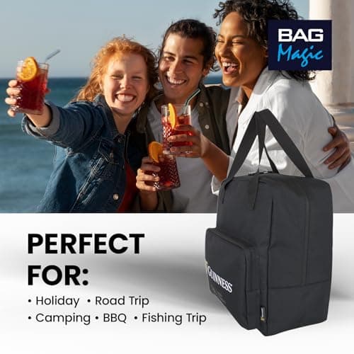 Guinness Cooler Bag 16L – Insulated Thermal Lunch Tote for Picnic, BBQ, Camping & Travel | Soft-Sided Ice Bag with Padded Handles | Black Travel Cooler for Men & Adults | Official Guinness Branding — view 3