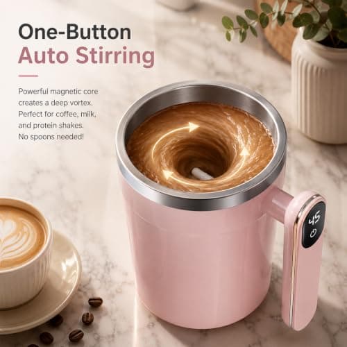 Tryora 400ml Stainless Steel Automatic Magnetic Self-Stirring Coffee Mug — view 3