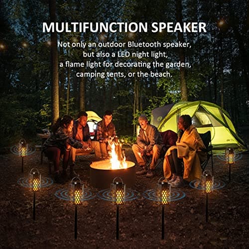 SZGMJIA Portable Bluetooth Speaker, Led Flame Torch Atmosphere Wireless Outdoor Speaker Bluetooth 5.0 HD Audio IP67 Waterproof with LED Flicker Warm Night Lights 2000mAh Battery for Travel Home Party — view 3