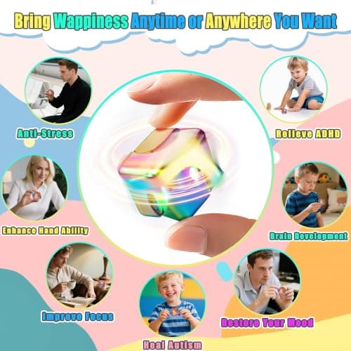 Aolcev Metal Fidget Spinner Cube Fidget Toy for Adults Gadgets Desk Toy — view 3