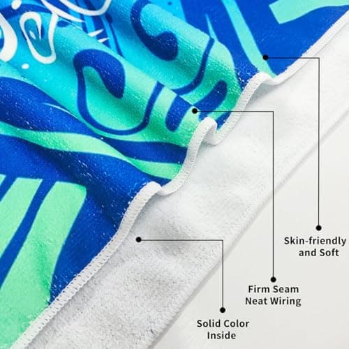 ENEN Sun Lounger Beach Towel with Pockets Portable Compact Bag Soft Microfibre Quick Dry Lightweight for Holiday Summer Garden Swim Pool Lounger Towels (Palm Tree,75x210cm) — view 4