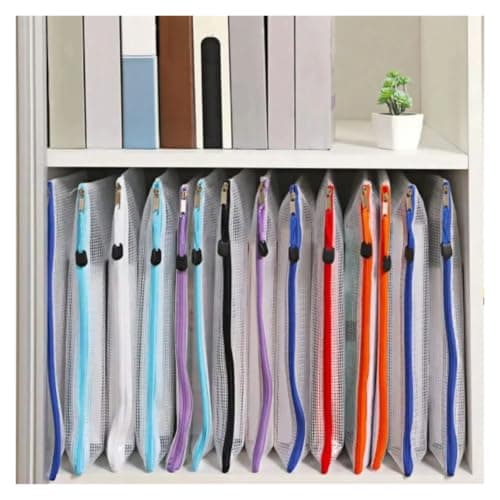 Plastic Document File Folders A4 Zipper Bags 10 Pack Multi-Color Plastic File Organizer for Travel Office Home — view 5