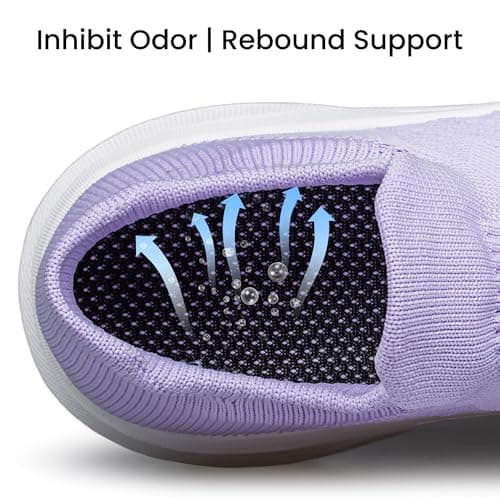 SURFING TREE Womens Slip on Sneakers Workout Shoes Ladies Slip on Trainers Breathable Mesh Outdoor Shoes Fashion Casual Purple Size 9 — view 5