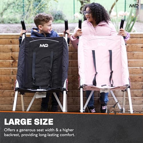 MobiQuip XL Disability Pushchair, Black - Special Needs Stroller for Older Children up to 50kg - Lightweight Folding Aluminium Frame - Adjustable Footplate & 5-Point Harness - Smooth & Portable — view 4