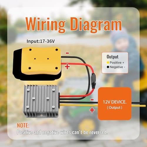 RVBOATPAT Step Down Converter for Dewalt 20V to 12V Adapter Power Wheel Battery Adapter DC 12V 20A 240W Inverter Automatic Buck Converter DC Voltage Regulator — view 6