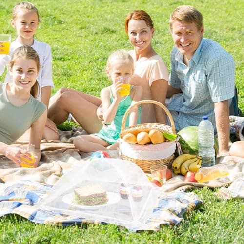 2 Pcs White Food Covers, Food Covers Mesh Pop Up, 16In, Collapsible — view 5