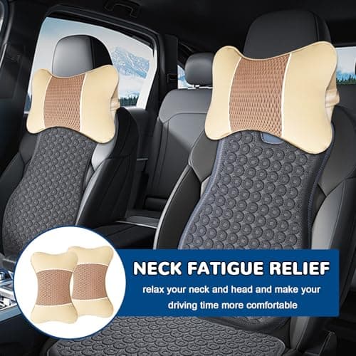 2 Pcs Car Headrest Pillow,Neck Support Pillow for Driving,Car Head Cushion — view 6