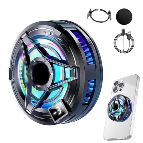 Magnetic Cooler 3.74x3.15x1.77 In For Phone Tablet Cooling With LED Display