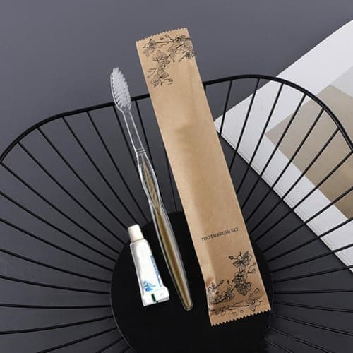 20Pack Luxury Individually Wrapped Eco-Friendly Hotel Disposable Toothbrushes Set with Toothpaste; Hygienic Guest Toothbrush Toiletries Pack; Travel Toothbrushes Kit for Home Hotel Travel, Daily Use — view 4
