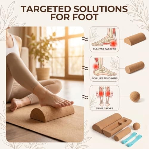 Guttiuaa 4 in 1 Ankle Balance Board, Cork Foot Strengthener Trainer Set with Balance Blocks, Roller, Massage Ball, Toe Bands for Foot Strength — view 6