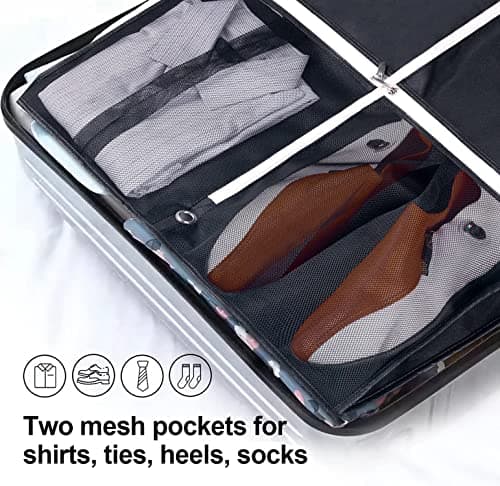 MISSLO 43" Gusseted Garment Bag Cover Breathable Suit Bag for Men Women Travel Hanging Dress Clothes Carrier with Two Mesh Storage Pockets, Black — view 4